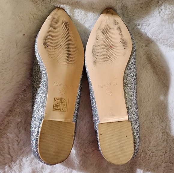 Mackin J Flirty Eye Silver Heelee Flats Size 8.5 - Picture 5 of 5